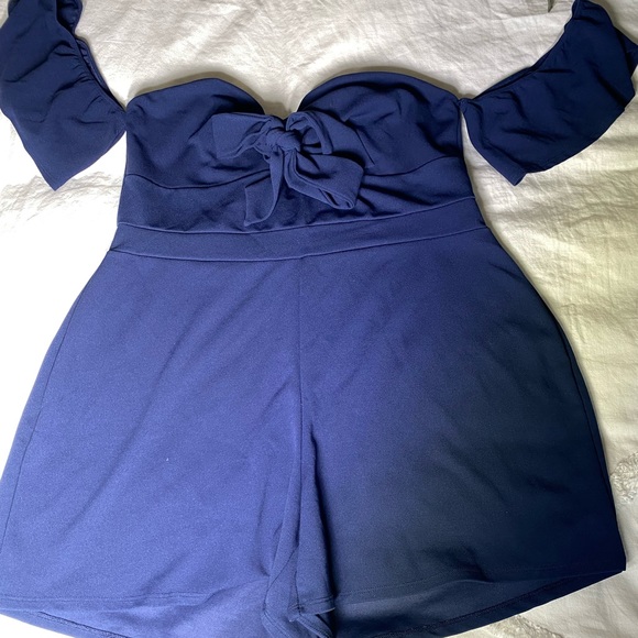 Fashion to Figure Pants - Navy Blue Romper